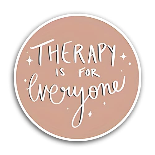 2 (Pieces) 3" and 5" Therapy is for Everyone Sticker, Waterproof Vinyl Decals for Many Purpose Like