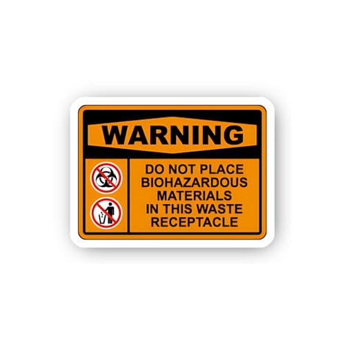2 (Pieces) 3" and 5" Prohibited Biohazard Disposal Warning Sticker, Waterproof Vinyl Decals for Many