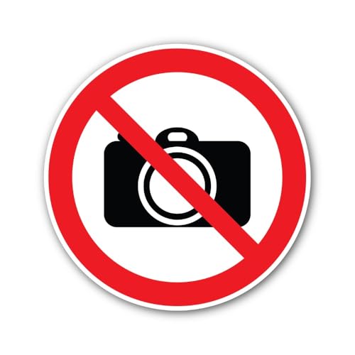 2 (Pieces) 3" and 5" No Photography Sign Sticker, Waterproof Vinyl Decals for Many Purpose Like Cars
