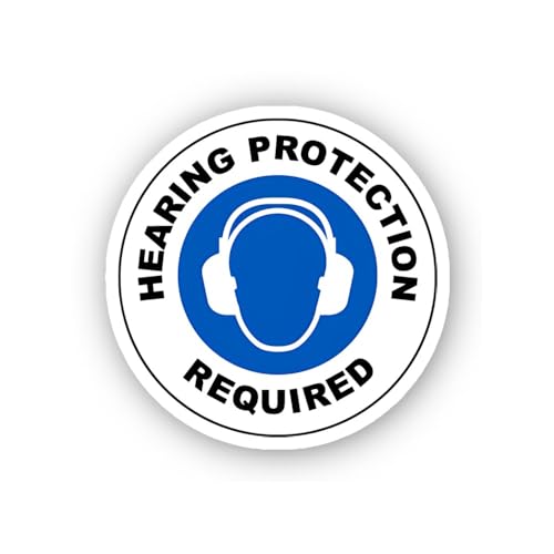 2 (Pieces) 3" and 5" Circular Mandatory Muff Requirement Sticker, Waterproof Vinyl Decals for Many P