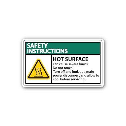 2 (Pieces) 3" and 5" Safety Instructions Green Colour Sticker, Waterproof Vinyl Decals for Many Purp