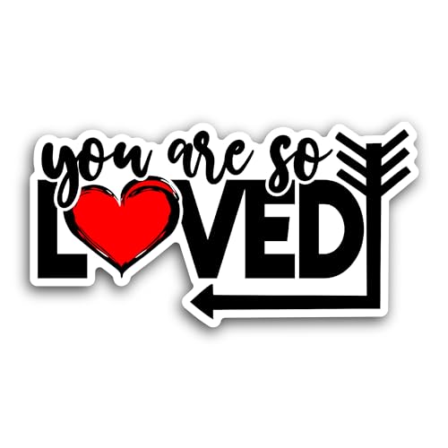 2 (Pieces) 3" and 5" Loved Text Sticker, Waterproof Vinyl Decals for Many Purpose Like Cars, Trucks,