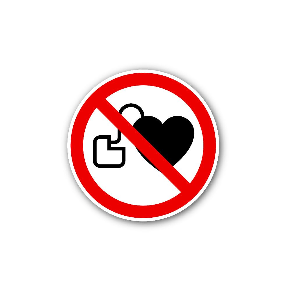 2 (Pieces) 3" and 5" No Pacemakers Allowed Sticker, Waterproof Vinyl Decals for Many Purpose Like Ca