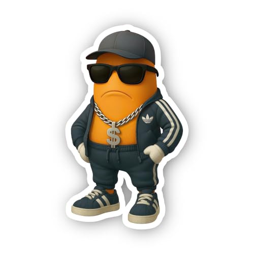 2 (Pieces) 3" and 5" Gangster Cartoon Character Sticker, Waterproof Vinyl Decals for Many Purpose Li