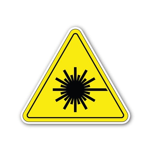 2 (Pieces) 3" and 5" Laser Beam Hazard Warning Sticker, Waterproof Vinyl Decals for Many Purpose Lik
