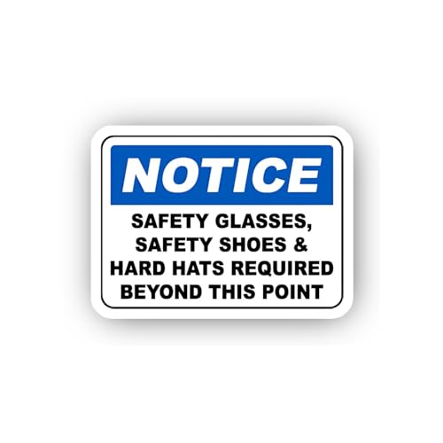 2 (Pieces) 3" and 5" Safety Gear Required Beyond This Point Sticker, Waterproof Vinyl Decals for Man