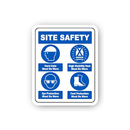 2 (Pieces) 3" and 5" Multi-Point Site Safety PPE Sign Sticker, Waterproof Vinyl Decals for Many Purp