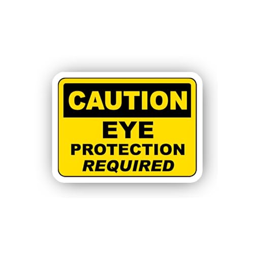 2 (Pieces) 3" and 5" Industrial Eye Safety Caution Sticker, Waterproof Vinyl Decals for Many Purpose