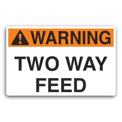 2 (Pieces) 3" and 5" Warning Two Way Feed Sticker, Waterproof Vinyl Decals for Many Purpose Like Car