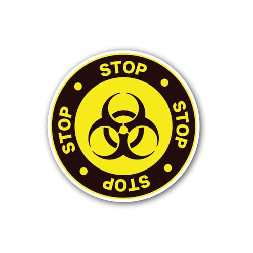 2 (Pieces) 3" and 5" Biohazard Symbol Sign Sticker, Waterproof Vinyl Decals for Many Purpose Like Ca