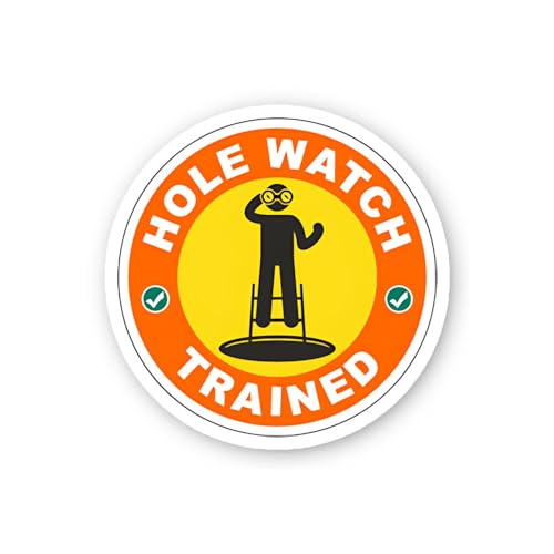 2 (Pieces) 3" and 5" Hole Watch Trained Safety Decal Sticker, Waterproof Vinyl Decals for Many Purpo