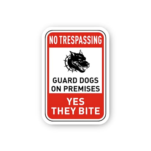 2 (Pieces) 3" and 5" Guard Dogs On Premises Warning Sticker, Waterproof Vinyl Decals for Many Purpos