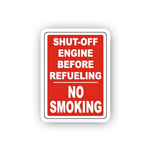 2 (Pieces) 3" and 5" Engine Refueling Safety Instruction Sticker, Waterproof Vinyl Decals for Many P