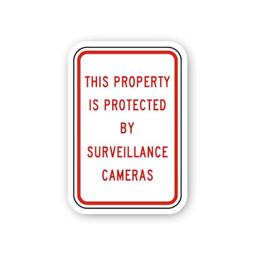 2 (Pieces) 3" and 5" Property Protected by Cameras Sticker, Waterproof Vinyl Decals for Many Purpose