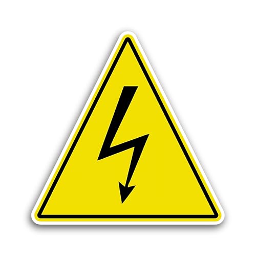 2 (Pieces) 3" and 5" Electrical Hazard Sign Sticker, Waterproof Vinyl Decals for Many Purpose Like C