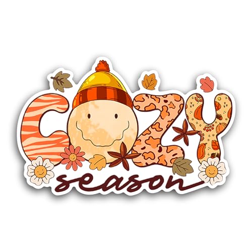 2 (Pieces) 3" and 5" Cozy Season Sticker, Waterproof Vinyl Decals for Many Purpose Like Cars, Trucks