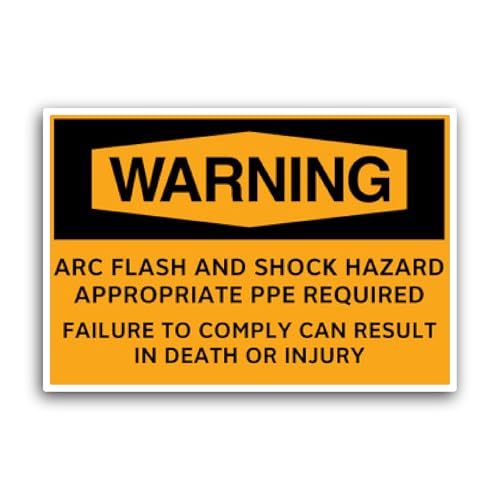 2 (Pieces) 3" and 5" Arc Flash & Shock Hazard Sticker, Waterproof Vinyl Decals for Many Purpose Like