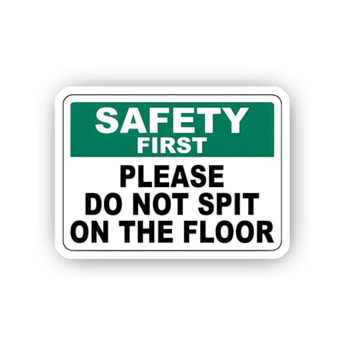 2 (Pieces) 3" and 5" Do Not Spit On The Floor Safety Sign Sticker, Waterproof Vinyl Decals for Many