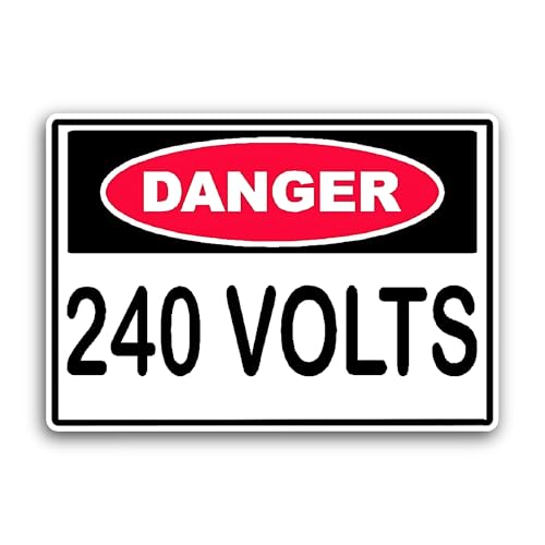 2 (Pieces) 3" and 5" Danger 240 Volts Sticker, Waterproof Vinyl Decals for Many Purpose Like Cars, T