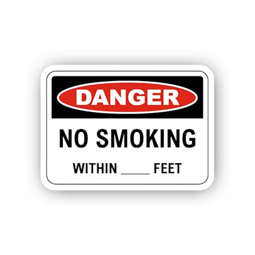 2 (Pieces) 3" and 5" Danger Zone No Smoking Sticker, Waterproof Vinyl Decals for Many Purpose Like C