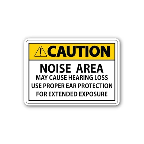 2 (Pieces) 3" and 5" Caution N@ISE Area Sticker, Waterproof Vinyl Decals for Many Purpose Like Cars,