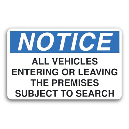 2 (Pieces) 3" and 5" All Vehicles Entering Or Leaving The Premises Decal Sticker, Waterproof Vinyl D