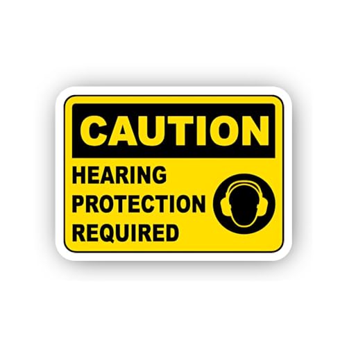 2 (Pieces) 3" and 5" Yellow Caution Acoustic Guard Sticker, Waterproof Vinyl Decals for Many Purpose