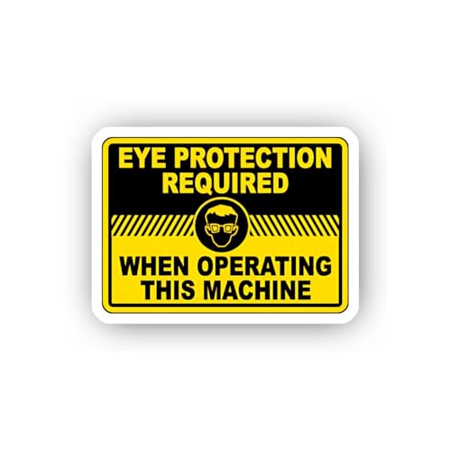 2 (Pieces) 3" and 5" Mandatory Eye Protection Warning Sticker, Waterproof Vinyl Decals for Many Purp