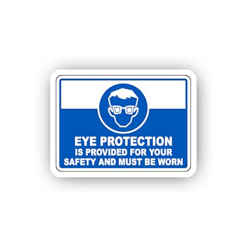 2 (Pieces) 3" and 5" Mandatory Eye Safety Notice Sticker, Waterproof Vinyl Decals for Many Purpose L