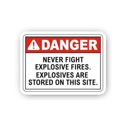 2 (Pieces) 3" and 5" Explosive Hazard Fire Warning Sticker, Waterproof Vinyl Decals for Many Purpose