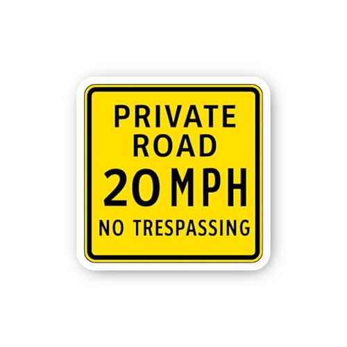 2 (Pieces) 3" and 5" Private Road Speed Limit No Trespassing Sticker, Waterproof Vinyl Decals for Ma