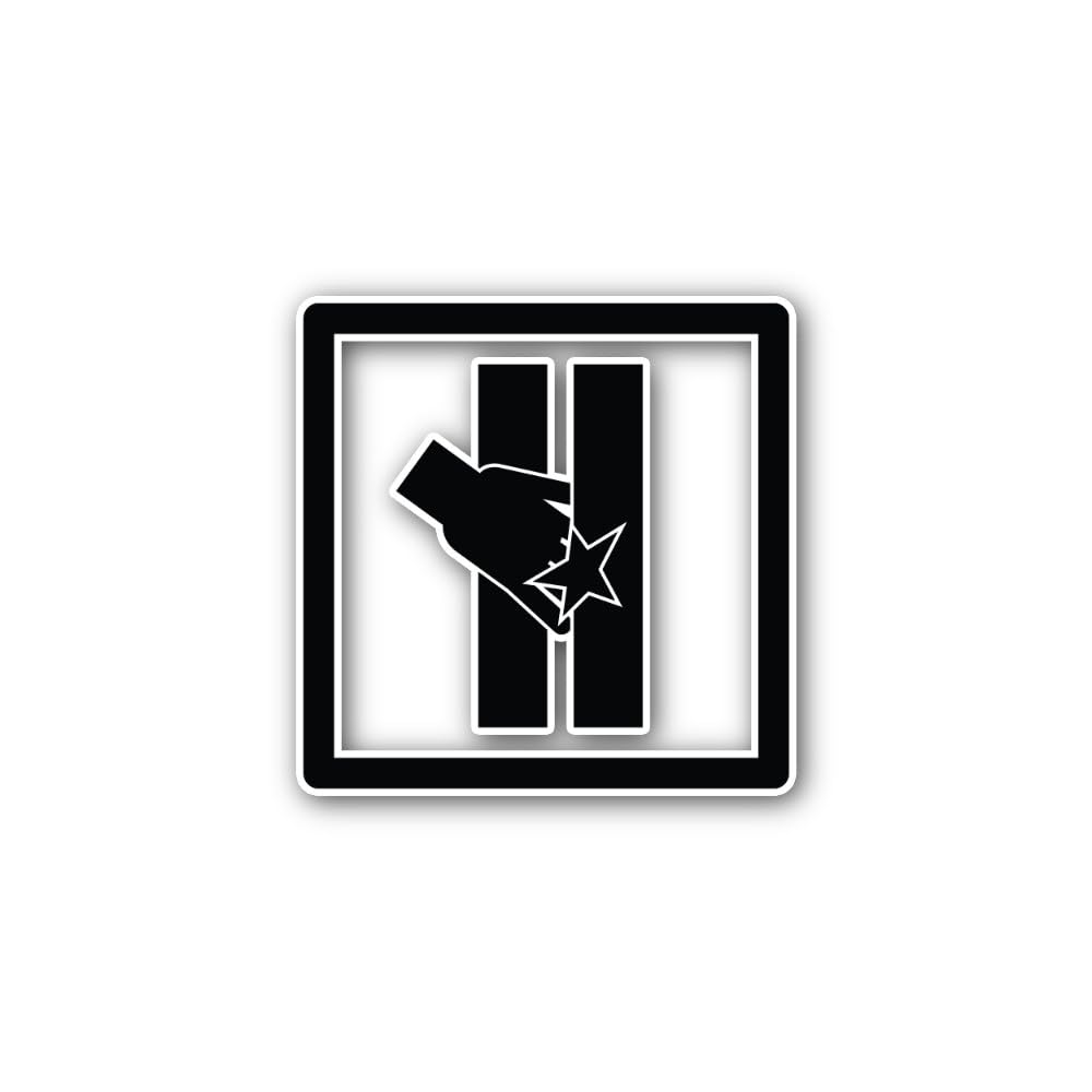 2 (Pieces) 3" and 5" Squeeze Hazard ISO Symbol Sticker, Waterproof Vinyl Decals for Many Purpose Lik