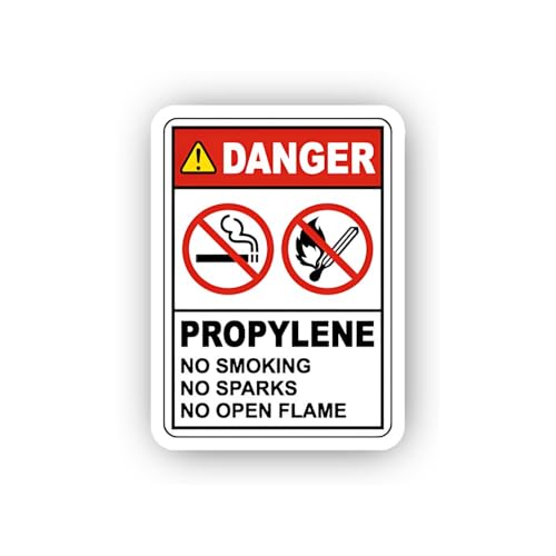 2 (Pieces) 3" and 5" Propylene Danger Prohibited Ignition Sticker, Waterproof Vinyl Decals for Many