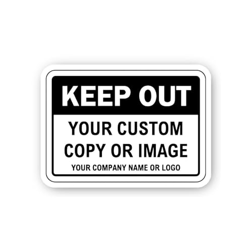 2 (Pieces) 3" and 5" Keep Out Custom Copy or Image Sticker, Waterproof Vinyl Decals for Many Purpose