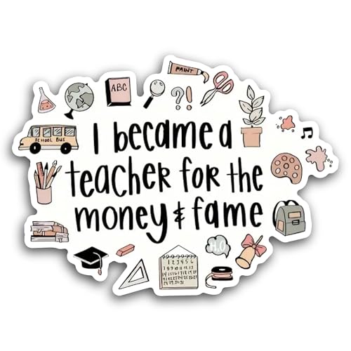 2 (Pieces) 3" and 5" I Became A Teacher Sticker, Waterproof Vinyl Decals for Many Purpose Like Cars,