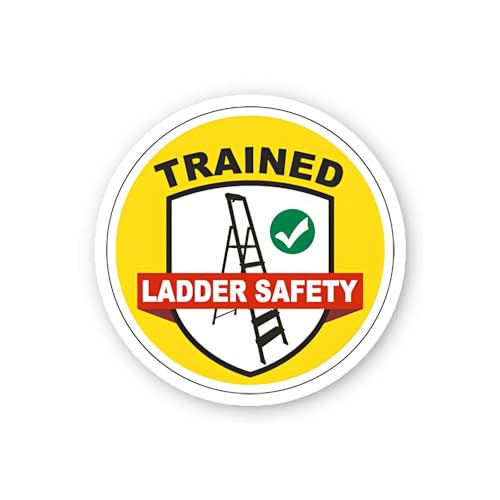 2 (Pieces) 3" and 5" Trained Ladder Safety Sticker, Waterproof Vinyl Decals for Many Purpose Like Ca