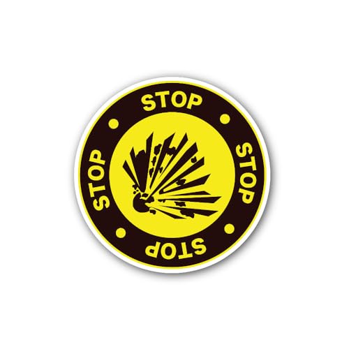 2 (Pieces) 3" and 5" Explosive Hazard Symbol Sticker, Waterproof Vinyl Decals for Many Purpose Like