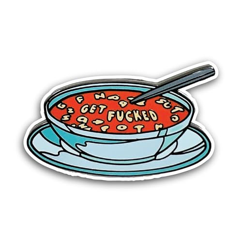 2 (Pieces) 3" and 5" Soup Bowl Sticker, Waterproof Vinyl Decals for Many Purpose Like Cars, Trucks,