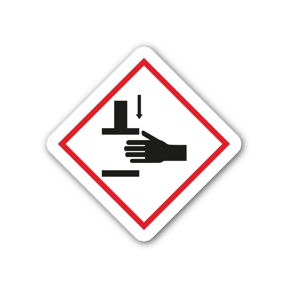 2 (Pieces) 3" and 5" Danger of Crushing Hands Sticker, Waterproof Vinyl Decals for Many Purpose Like