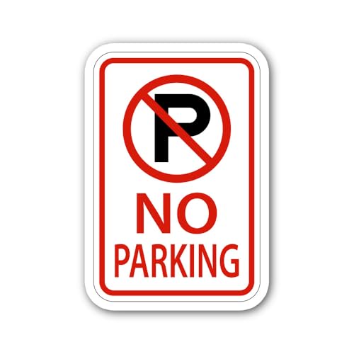 2 (Pieces) 3" and 5" NO PARKING Sticker, Waterproof Vinyl Decals for Many Purpose Like Cars, Trucks,