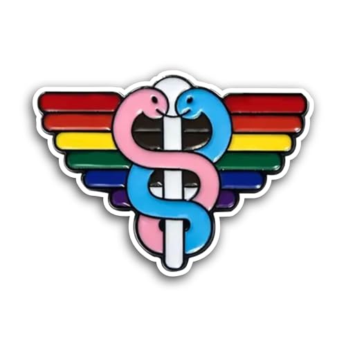2 (Pieces) 3" and 5" Rainbow Color Medical Symbol Sticker, Waterproof Vinyl Decals for Many Purpose