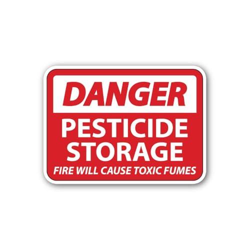2 (Pieces) 3" and 5" Danger Pesticide Storage Safety Sign Sticker, Waterproof Vinyl Decals for Many