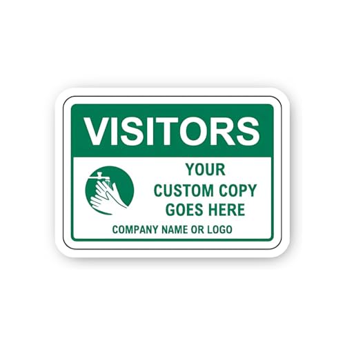 2 (Pieces) 3" and 5" Custom Visitors with Hand Washing Icon Sticker, Waterproof Vinyl Decals for Man