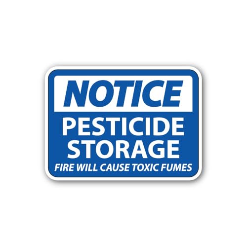 2 (Pieces) 3" and 5" Notice Pesticide Storage Area Sign Sticker, Waterproof Vinyl Decals for Many Pu