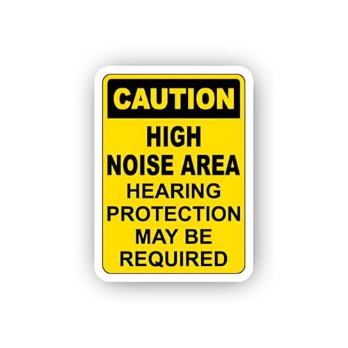 2 (Pieces) 3" and 5" High Decibel Area Caution Sticker, Waterproof Vinyl Decals for Many Purpose Lik