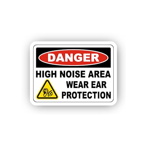 2 (Pieces) 3" and 5" High Noise Area Ear Protection Symbol Sticker, Waterproof Vinyl Decals for Many