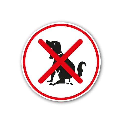 2 (Pieces) 3" and 5" no Dog Pooping Sign Sticker, Waterproof Vinyl Decals for Many Purpose Like Cars