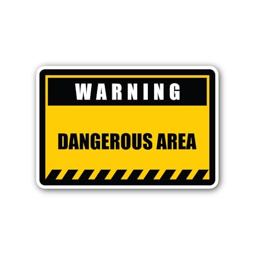 2 (Pieces) 3" and 5" Warning Dangerous Area Sticker, Waterproof Vinyl Decals for Many Purpose Like C