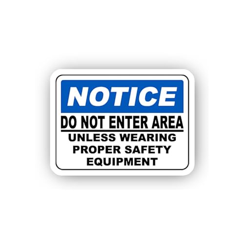 2 (Pieces) 3" and 5" Notice Safety Equipment Required Sticker, Waterproof Vinyl Decals for Many Purp