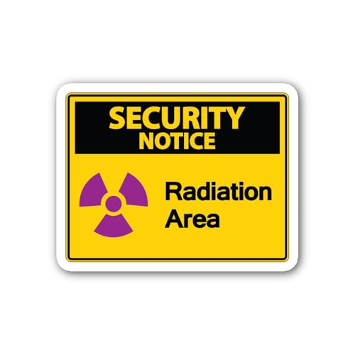 2 (Pieces) 3" and 5" Security Notice Radiation Area Sticker, Waterproof Vinyl Decals for Many Purpos